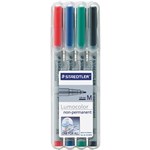 STAEDTLER 315 LUMOCOLOR NONPERMANENT MARKER MEDIUM 10MM ASSORTED WALLET 4