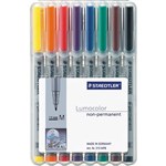 STAEDTLER 315 LUMOCOLOR NONPERMANENT MARKER MEDIUM 10MM ASSORTED WALLET 8