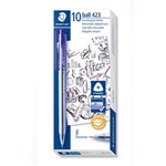 STAEDTLER 423 TRIANGULAR RETRACTABLE BALLPOINT PEN FINE BLUE BOX 10