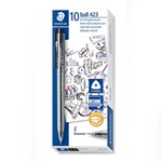 STAEDTLER 423 TRIANGULAR RETRACTABLE BALLPOINT PEN FINE BLACK BOX 10