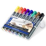 STAEDTLER 350 LUMOCOLOR PERMANENT MARKER CHISEL 50MM ASSORTED WALLET 8