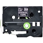 BROTHER STE151 STENCIL TAPE 24MM BLACK ON CLEAR