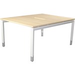 OBLIQUE HEIGHT ADJUSTABLE 2 PERSON BACK TO BACK DESK 1500 X 1500 X 720MM SNOW MAPLE