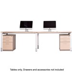 OBLIQUE HEIGHT ADJUSTABLE 2 PERSON STRAIGHT DESK 3000 X 750 X 720MM SNOW MAPLE