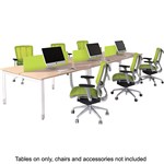 OBLIQUE HEIGHT ADJUSTABLE 6 PERSON BACK TO BACK DESK 5400 X 1500 X 720MM SNOW MAPLE
