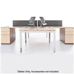 OBLIQUE HEIGHT ADJUSTABLE 4 PERSON CORNER WORKSTATION FIXED PEDESTAL 30003000 X 600500 X 720MM SNOW MAPLE