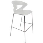 RAPIDLINE TAURUS POLY BARSTOOL CHROME BASE WHITE