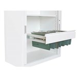 STEELCO TAMBOUR DOOR CABINET PULL OUT FILE FRAME 900MM SILVER GREY