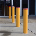 BRADY BOLLARD FIXED HEAVY DUTY SQUARE SURFACE MOUNT 1000 X 90MM YELLOW