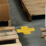 BRADY DURABLE FLOOR MARKERS CROSSES YELLOW 51 X 127MM PACK 20