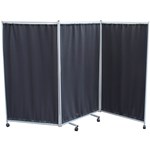 TRAFALGAR DELUXE FOLDING MOBILE PRIVACY SCREEN WITH WHEELS BLACK