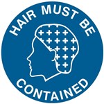 BRADY SAFETY FLOOR MARKER HAIR MUST BE CONTAINED SIGN