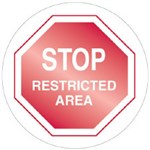 BRADY SAFETY FLOOR MARKER STOP RESTRICTED AREA SIGN