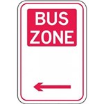 BRADY PARKING SIGNS  BUS ZONE ARROW LEFT METAL