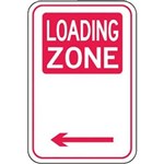 BRADY PARKING SIGNS  LOADING ZONE ARROW LEFT REFLECTIVE ALUMINIUM