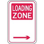BRADY PARKING SIGNS  LOADING ZONE ARROW RIGHT REFLECTIVE ALUMINIUM