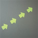 BRADY GLOWINTHEDARK FLOOR MARKERS ARROW 76MM LUMINESCENT GREEN PACK 100