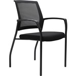 URBIN MESH BACK MULTIPURPOSE STACKABLE CHAIR ARMS GLIDES BLACK