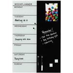 NAGA MAGNETIC GLASSBOARD WEEK PLANNER 600 X 400MM BLACKWHITE