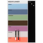 NAGA MAGNETIC GLASSBOARD WEEK PLANNER 600 X 400MM MULTI COLOUR