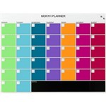 NAGA MAGNETIC GLASSBOARD MONTH PLANNER 800 X 600MM MULTI COLOUR
