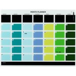 NAGA MAGNETIC GLASSBOARD MONTH PLANNER 1200 X 900MM MULTI COLOUR