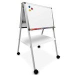 VISIONCHART EDUCATION BETA BIG EASEL MOBILE DOUBLE SIDED PORCELAIN WHITEBOARD 1000 X 600MM WHITE