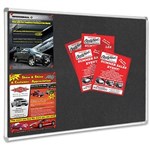 VISIONCHART SMOOTH VELOUR PINBOARD ALUMINIUM FRAME 2400 X 1200MM CHARCOAL