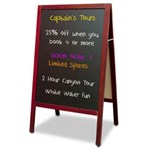 VISIONCHART BLACKBOARD MAGNETIC AFRAME 990 X 600MM MAHOGANY STYLE FRAME