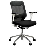 VOGUE TASK CHAIR MEDIUM MESH BACK ARMS BLACK SEAT WHITE FRAME ALUMINIUM BASE