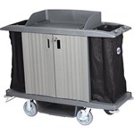 COMPASS HARD FRONT HOUSEKEEPING TROLLEY WITH DOORS GREY