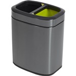 COMPASS RECYCLING BIN RECTANGULAR TITANIUM 10 LITRE