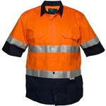 PRIME MOVER MA802 COTTON DRILL SHIRT SHORT SLEEVE LIGHTWEIGHT WITH TAPE 2TONE