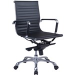 NAPLES EXECUTIVE CHAIR MEDIUM BACK ALUMINIUM BASE WITH ARMS PU BLACK