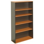 OXLEY BOOKCASE 5 SHELF 900 X 315 X 1800MM BEECHIRONSTONE