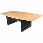 OXLEY CONFERENCE TABLE BOAT SHAPED 1200 X 2400 X 730MM BEECHIRONSTONE
