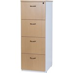 OXLEY FILING CABINET 4 DRAWER 475 X 550 X 1339MM OAKWHITE