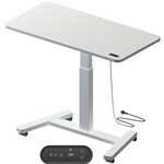 HOTSPOT MOBILE ELECTRIC SIT TO STAND DESK SINGLE STEM LEG 1200 X 600MM WHITE