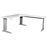 SUMMIT CORNER WORKSTATION WITH METAL CLEGS 1500 X 1500 X 750MM WHITESILVER
