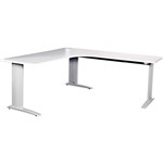 SUMMIT CORNER WORKSTATION WITH METAL CLEGS 1800 X 1800 X 750MM WHITE