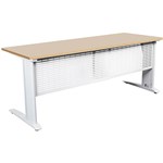 SUMMIT OPEN DESK WITH METAL CLEGS 1800 X 750MM BEECHWHITE