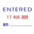 DESKMATE RECYCLED SELFINKING DATE STAMP ENTERED BY 4MM BLUERED