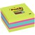 POSTIT 2027SSGFA SUPER STICKY MEMO CUBE 76 X 76MM BRIGHT COLOURS
