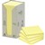 POSTIT 6541T 100 RECYCLED NOTES 76 X 76MM YELLOW PACK 16