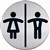 DURABLE PICTOGRAM SIGN WC WOMEN AND MEN 83MM STAINLESS STEEL