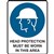 BRADY MANDATORY SIGN HEAD PROTECTION MUST BE WORN IN THIS AREA 450 X 300MM POLYPROPYLENE