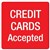 APLI SELF ADHESIVE SIGN CREDIT CARDS ACCEPTED 114MM REDWHITE