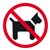 APLI SELF ADHESIVE SIGN DOGS FORBIDDEN 114MM BLACKRED