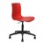 DAL ACTI CHAIR 5WAY SWIVEL ALUMINIUMBLACK BASE ON CASTORS RED POLYPROP SHELL