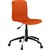 DAL ACTI CHAIR 5WAY SWIVEL ALUMINIUMBLACK BASE ON CASTORS ORANGE POLYPROP SHELL